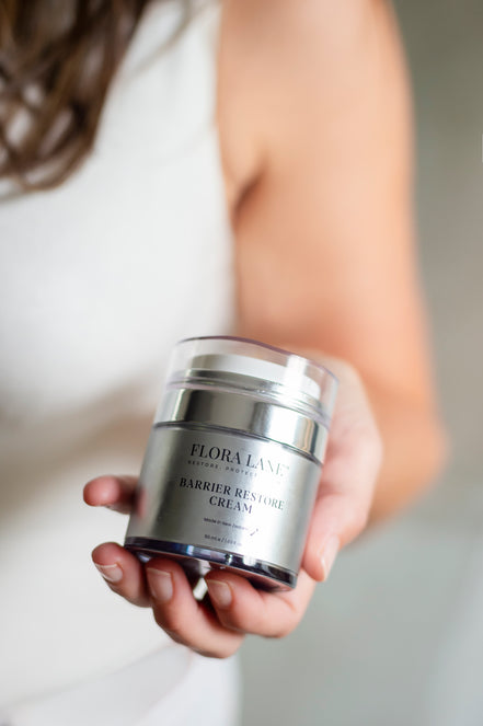 Flora Lane Barrier Restore Cream applied to skin